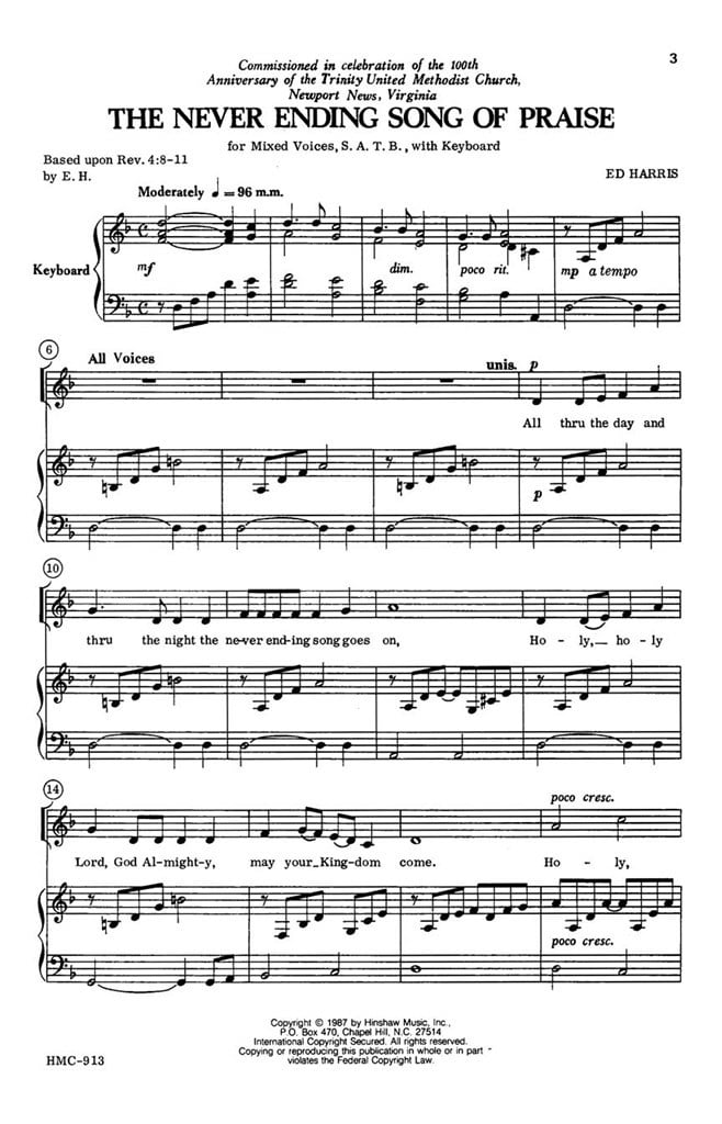 The Never Ending Song Of Praise